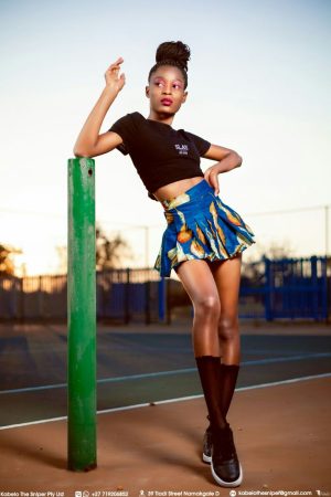 African print pleats skirt