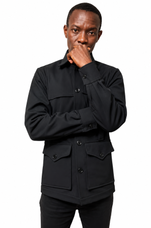 Black safari winter jacket
